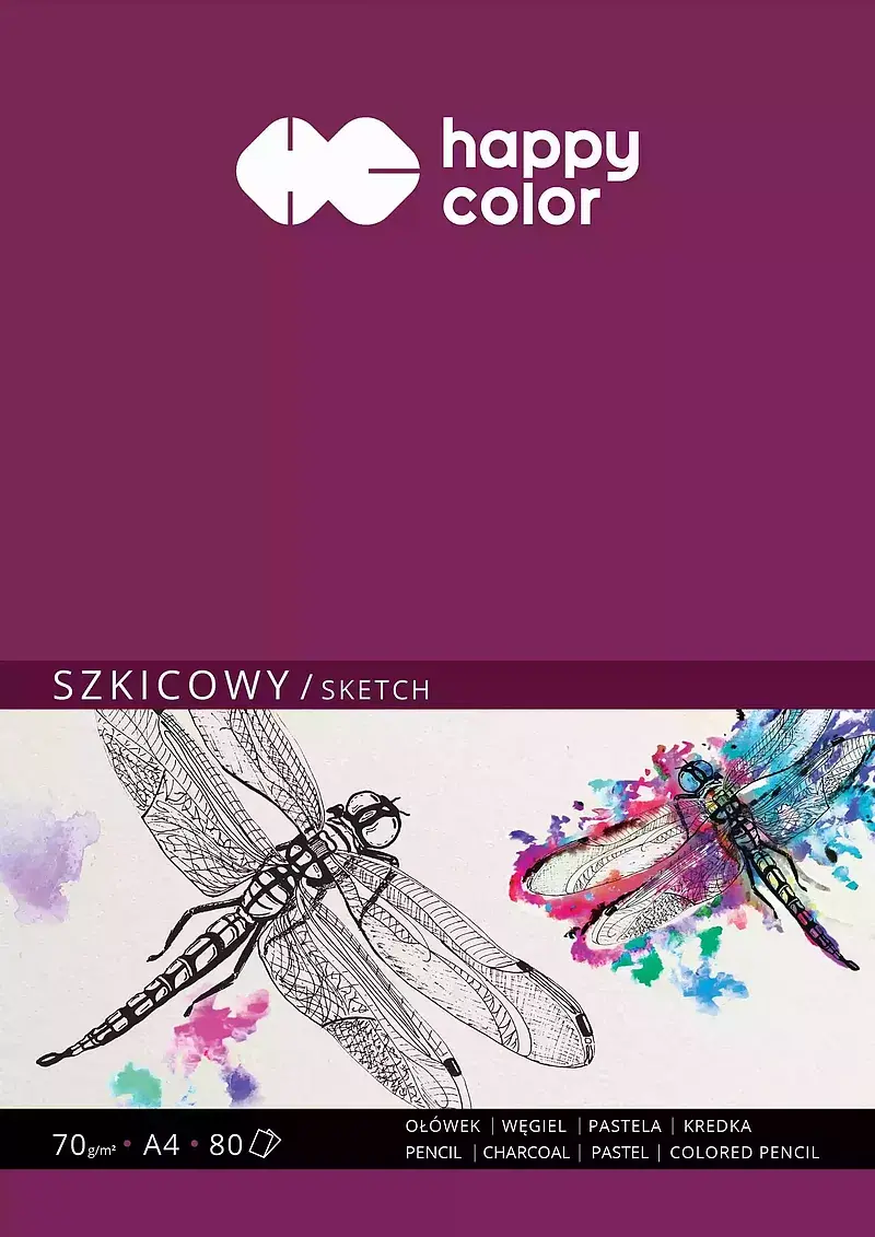 Szkicownik a4 happy color klejony 80 ark. 70gsm