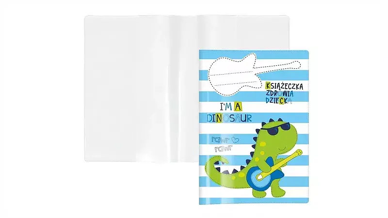 Okładka na książeczkę zdrowia dziecka dinozaur