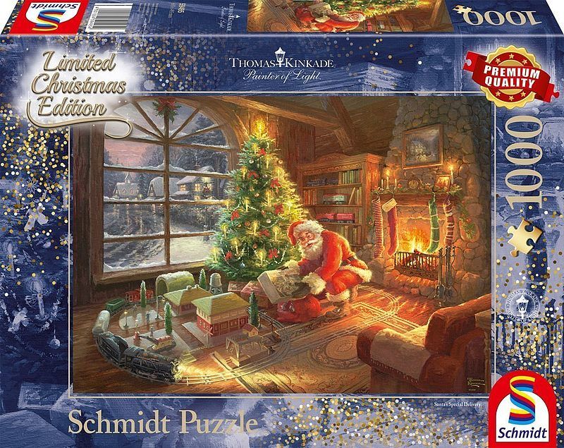 Puzzle 1000 pq przesyłka od świętego mikołaja t. Kinkade 108132