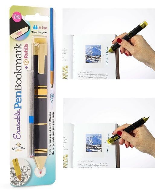Zakładka długopis+wkłady czarno-złoty pen boomkark