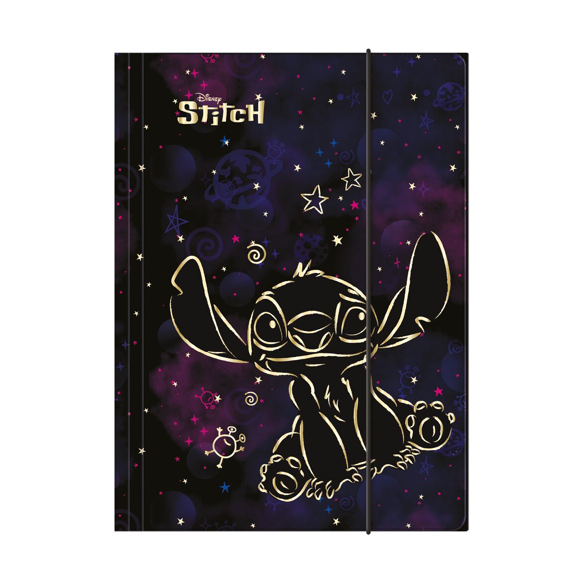 Teczka A4 z gumką Disney Gold Stitch wzór 2