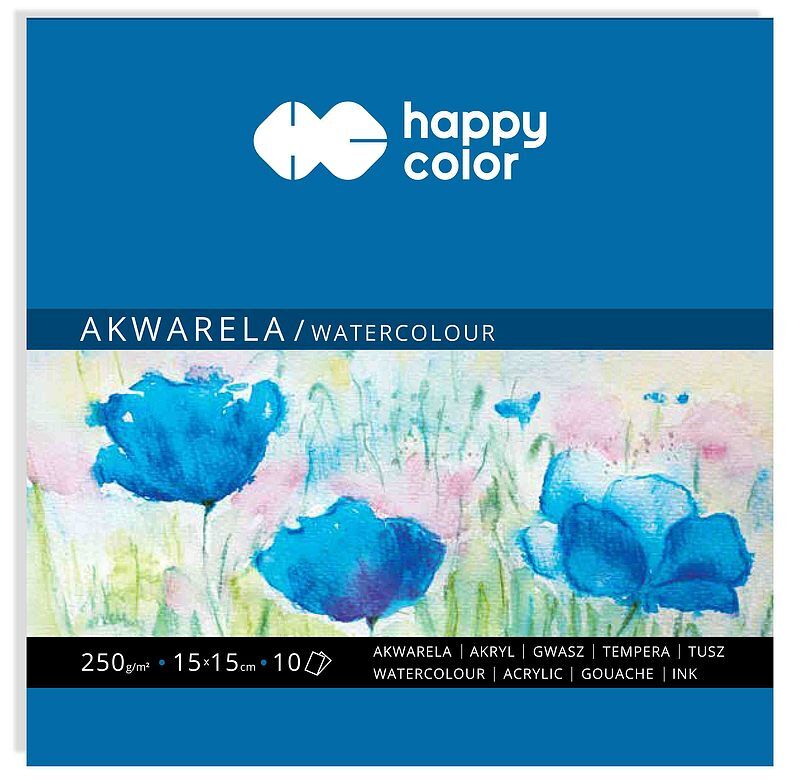 Blok akwarelowy 15x15 10 ark. 250g happy color