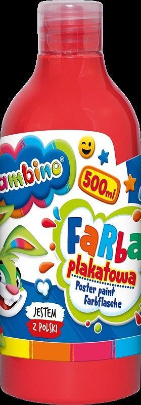 Farba plakatowa 500ml bambino w butelce czerwona