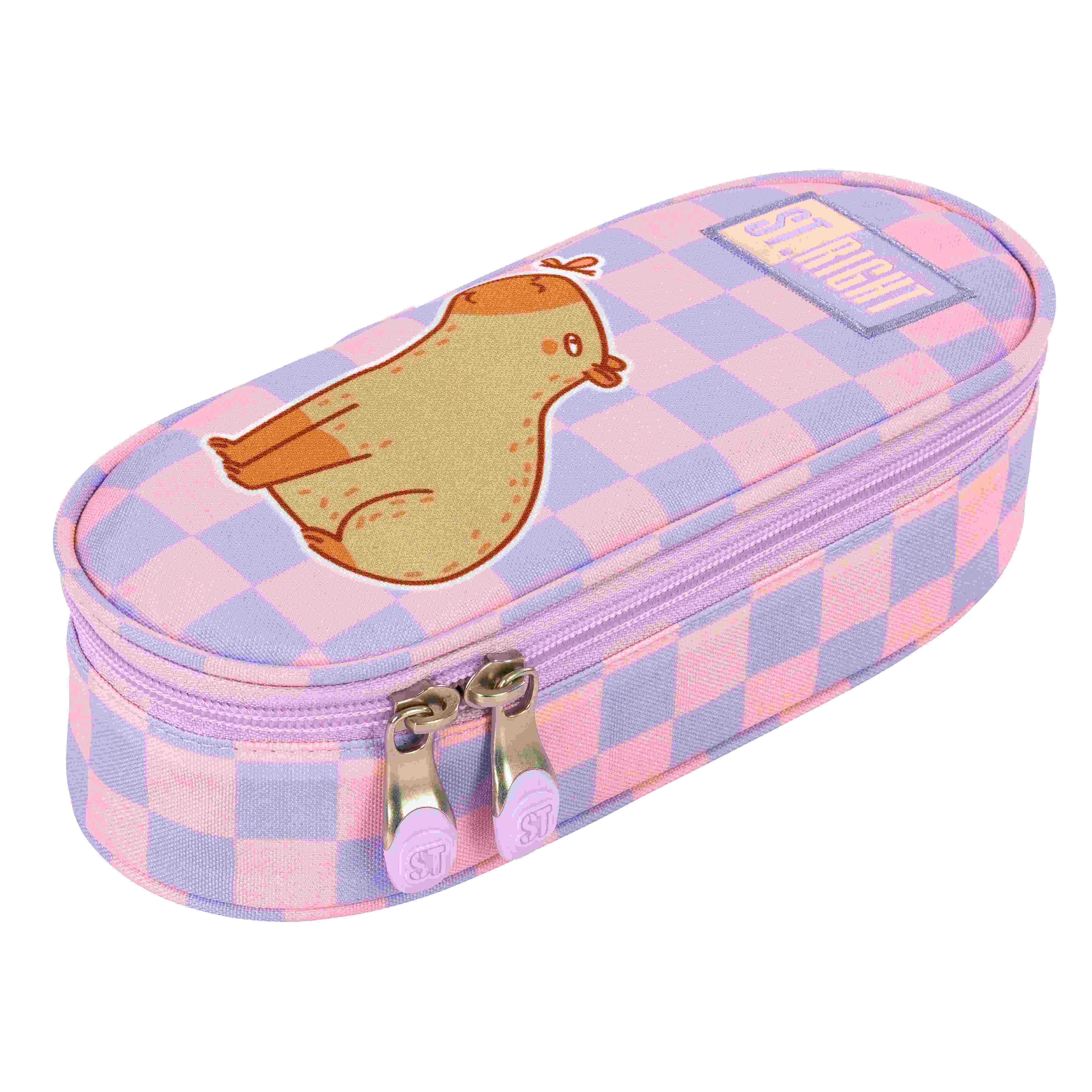 Piórnik saszetka usztywniona z wewnętrzną klapką Chill Capybara