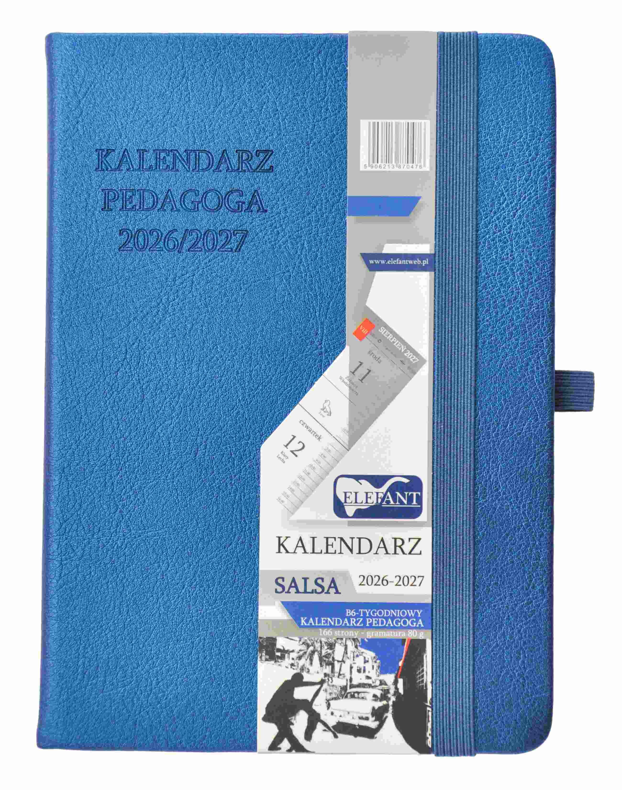 Kalendarz pedagoga 2026/2027 Salsa B6 tygodniowy perłowy