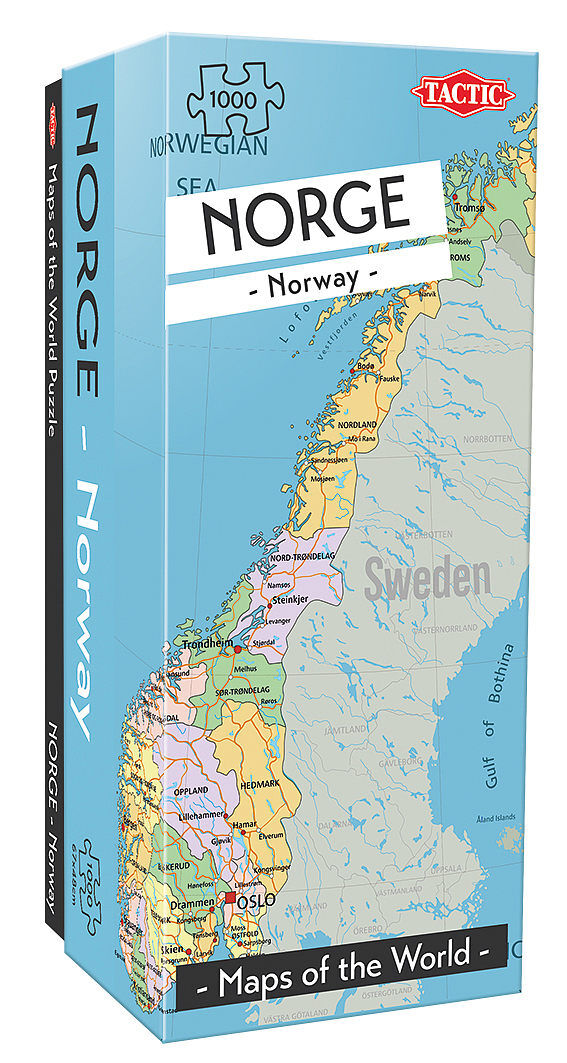Puzzle Mapa Norwegii 1000