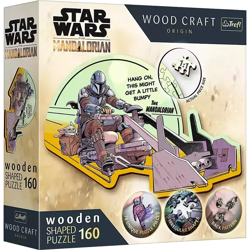 Puzzle 160 drewniane konturowe  the mandalorian zjednoczenie 20187