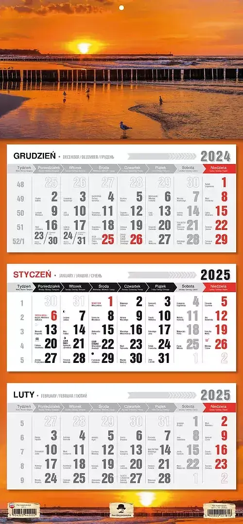 Kalendarz 2025 trójdzielny ustka kt1–v. 75