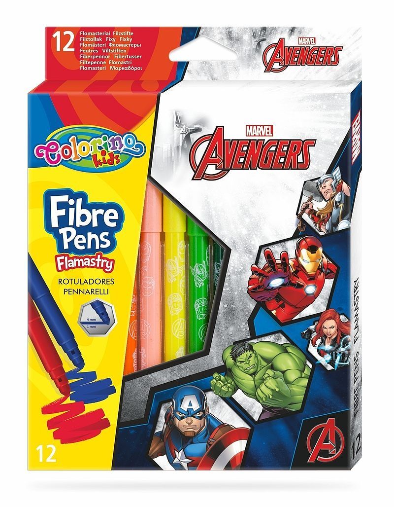 Flamastry colorino kids 12 kolorów avengers