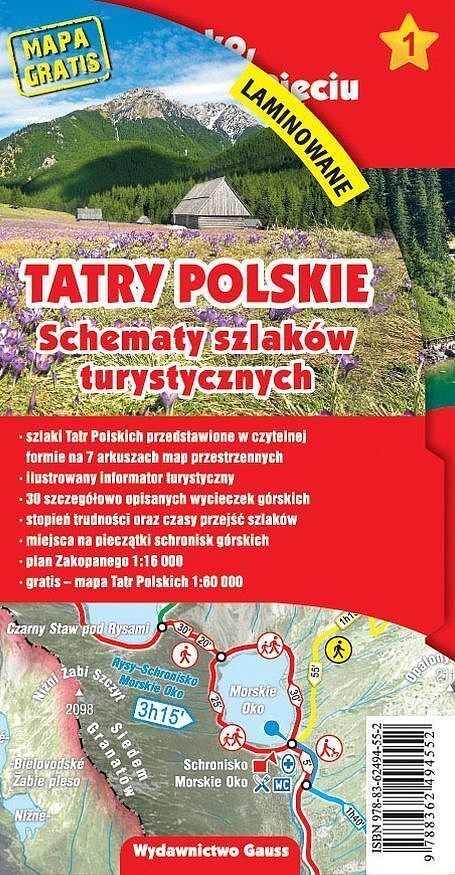 Tatry Polskie. Schematy szlaków turystycznych (wersja laminowana)