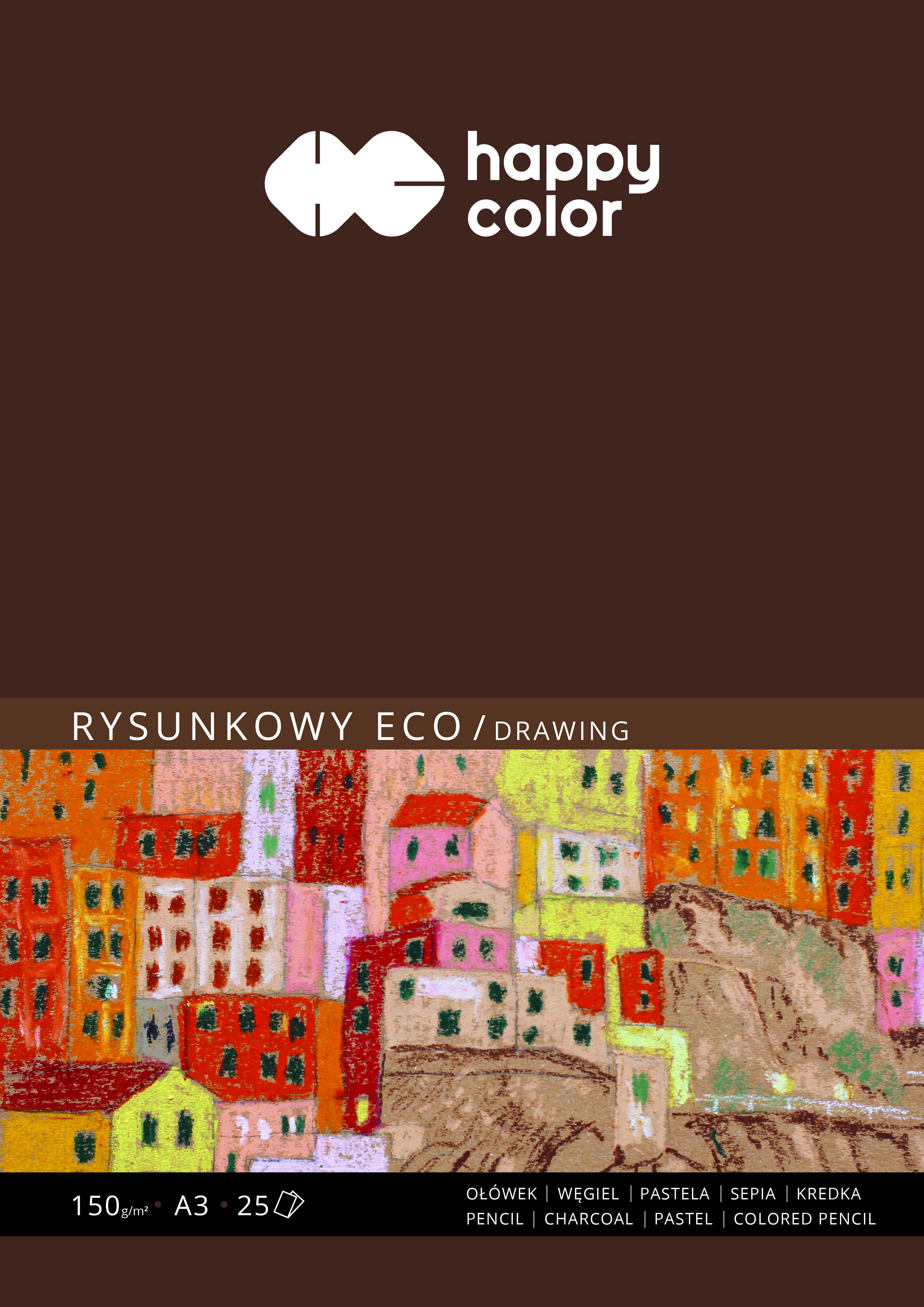 Blok Happy Color rysunkowy ECO ART A3 25 arkuszy 150g