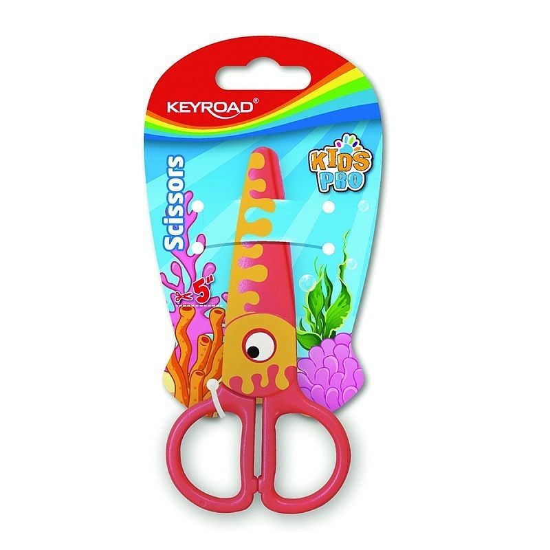 Nożyczki szkolne zaokrąglone keyroad ryba 5cm blister mix 1szt
