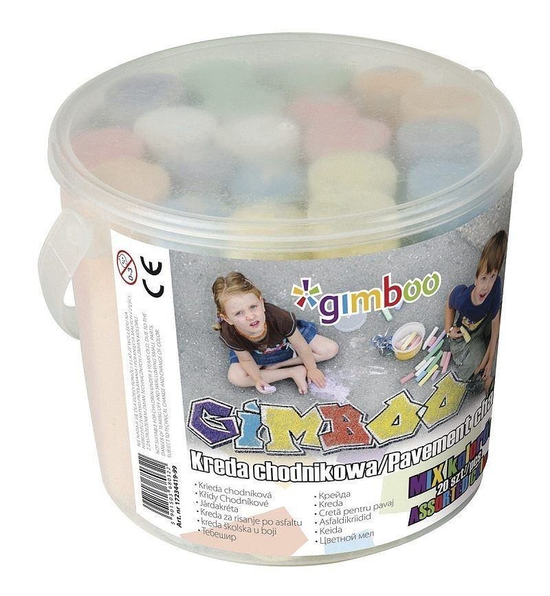 Kreda chodnikowa gimboo xxl w plastikowym wiaderku 20szt. Mix kolorów