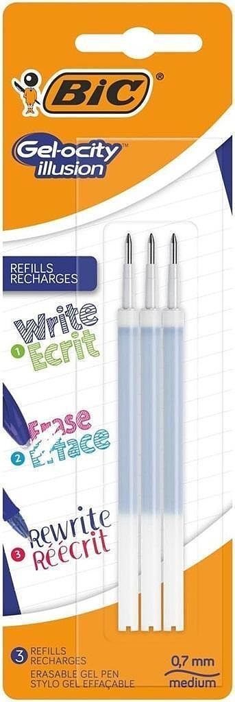 Wkład żelowy gel-ocity 0. 7mm niebieski 3szt bic
