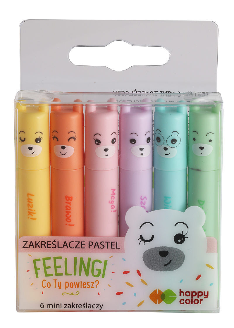 Zakreślacze happy color mini 6 kolorów pastelowych