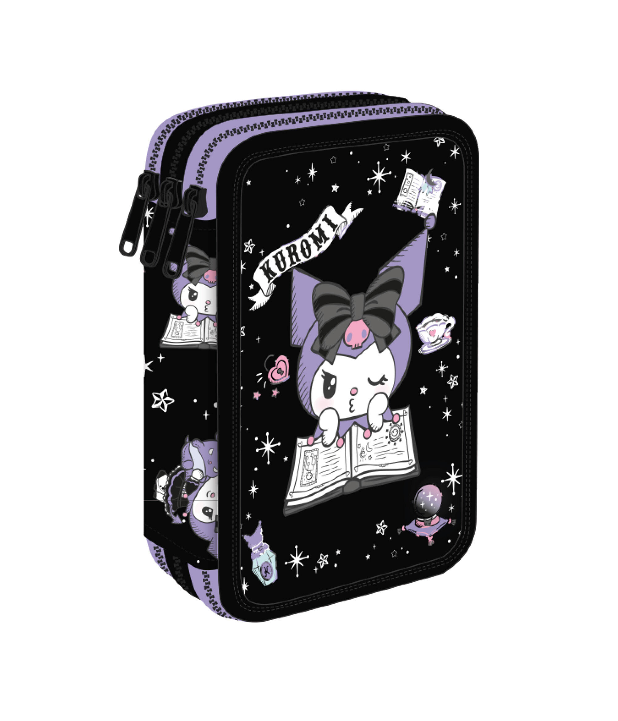 Piórnik potrójny z wyposażeniem Kuromi Jumper 3