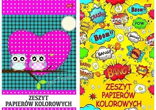 Zeszyt papierów kolorowych nabłyszczany A4 10 kartek 25 sztuk mix