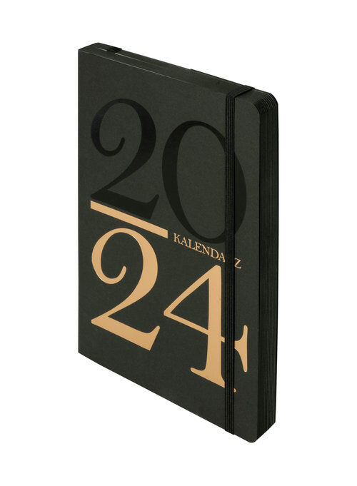 Kalendarz 2024 Kraft A5 DNS złoty