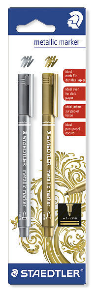 Marker staedtler metaliczny okrągła końcówka 2 kolory