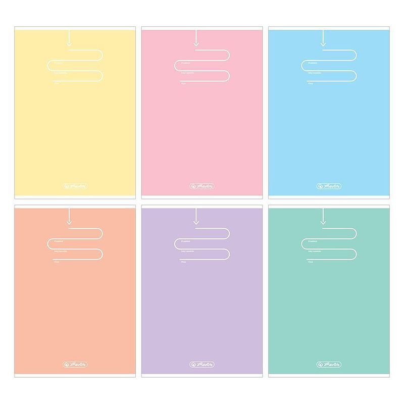 Zeszyt a5 60k kratka herlitz pastel color blocking pakiet 5 sztuk