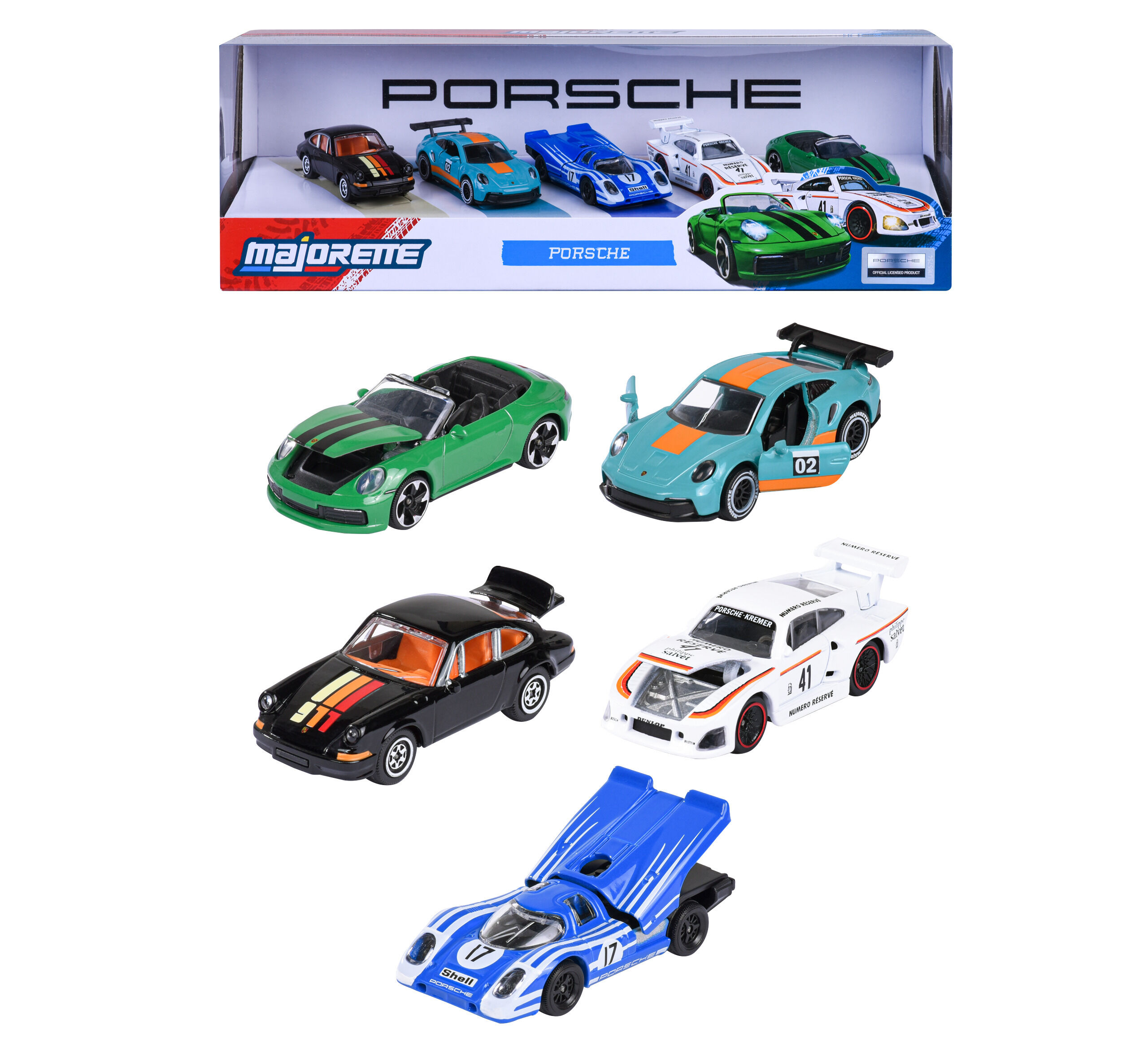 Samochód Majorette Porsche 5 sztuk