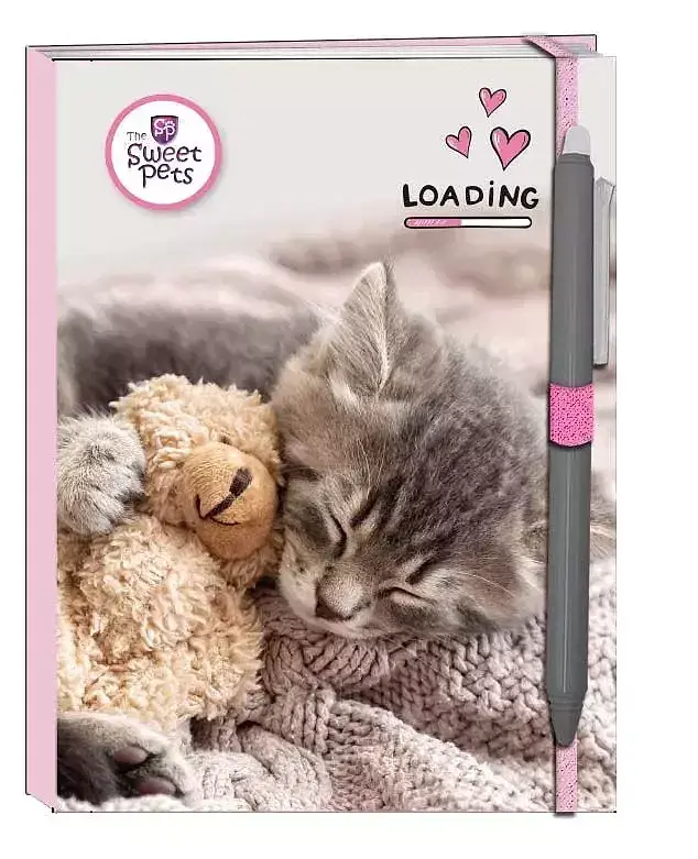 Pamiętnik z zakładką i długopisem the sweet pets kot
