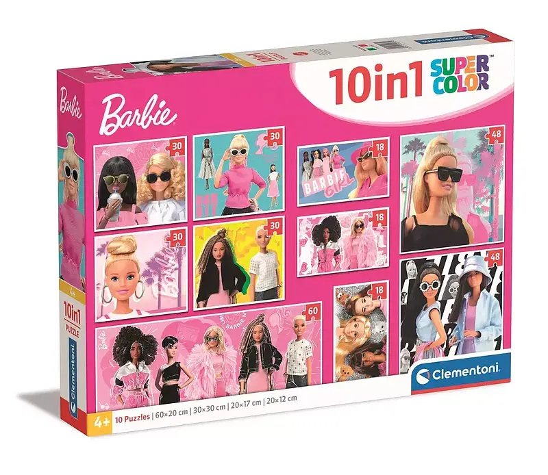 Puzzle 10 w 1 super kolor barbie 20282