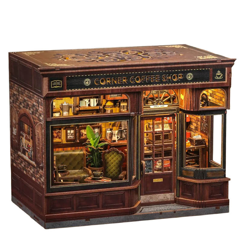 Miniaturowy domek Book Nook Zapach kawy