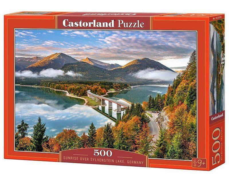 Puzzle 500 wschód słońca nad jeziorem sylvenstein niemcy b-53353