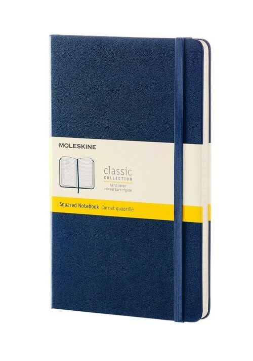 Notes Moleskine Classic L w kratkę szafirowy