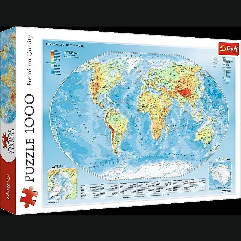 Puzzle 1000 mapa fizyczna świata 10463