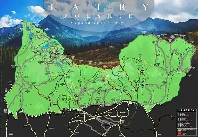Mapa zdrapka tatry polskie