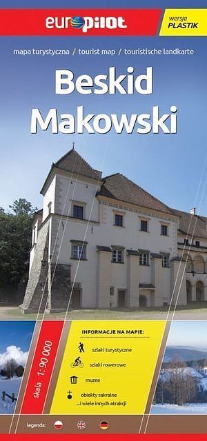 Beskid Makowski. Mapa turystyczna w skali 1:90 000. Europilot wersja plastik