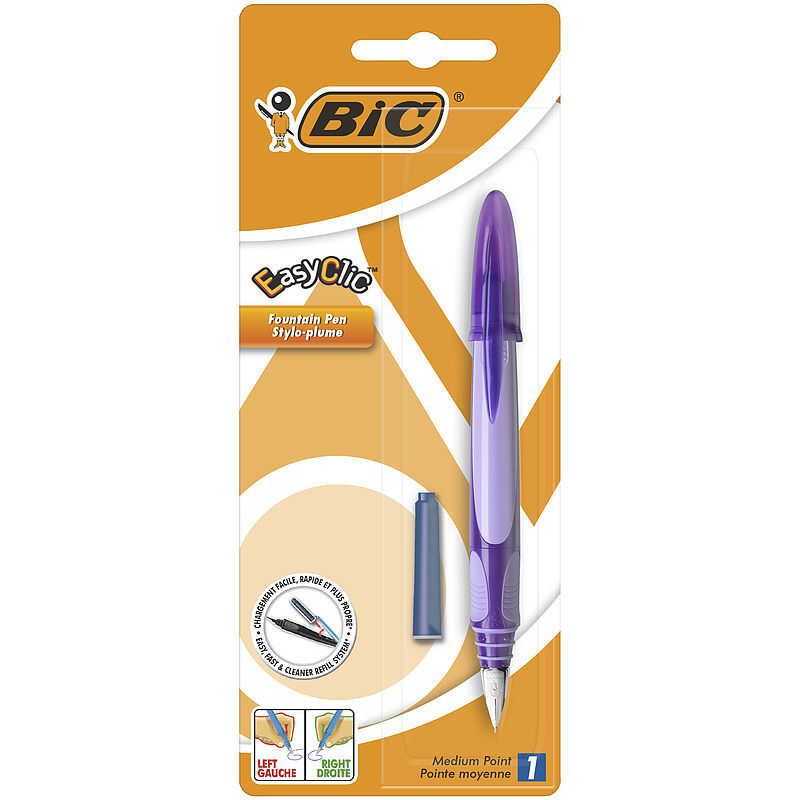 Pióro bic easy clic standard fp niebieski blister 1szt