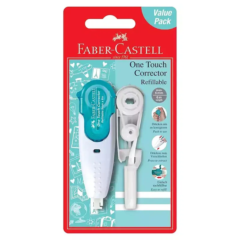 Korektor w taśmie one touch+wkład zapasowy blister faber-castell