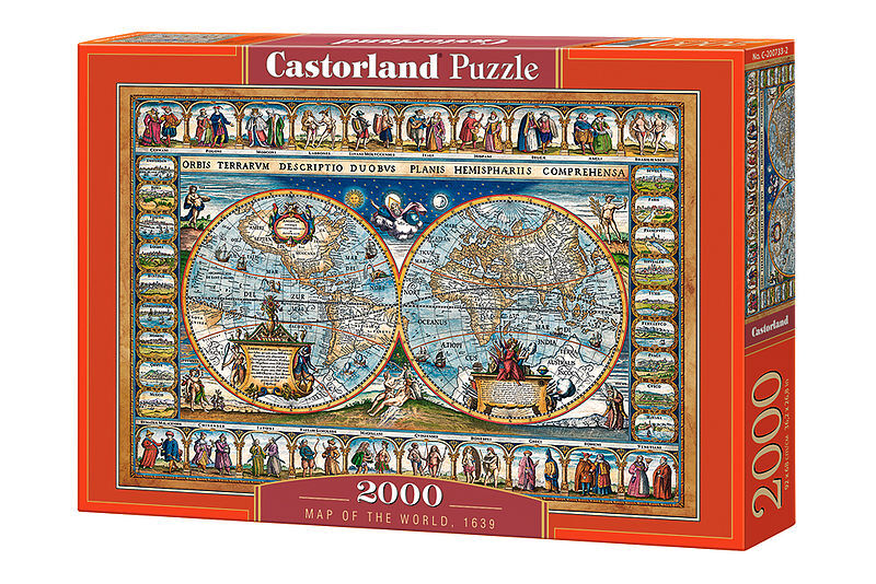 Puzzle 2000 mapa świata 1639 c-200733-2