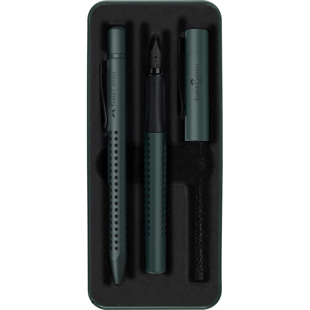 Zestaw prezentowy Grip 2011 Faber-Castell pióro + długopis ciemnozielony