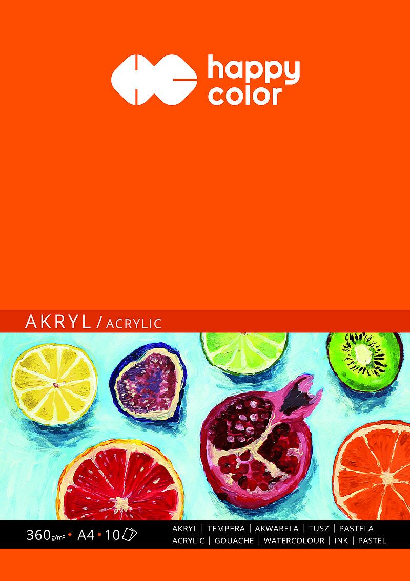Blok happy color do akrylu art a4 10 arkuszy 360g