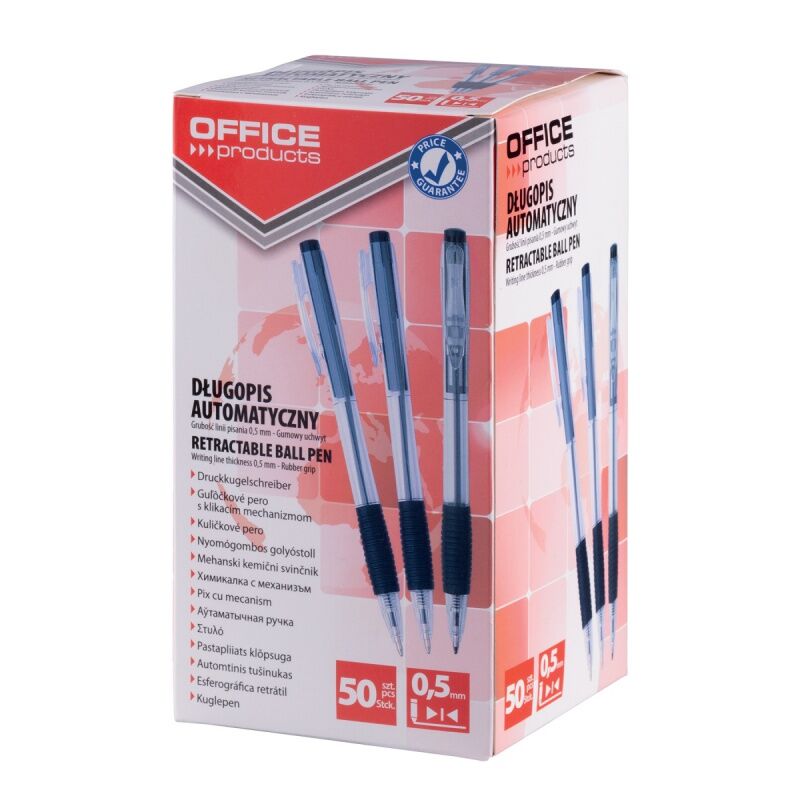 Paczka Długopis automatyczny Office Products 0,7mm czarny 50 sztuk