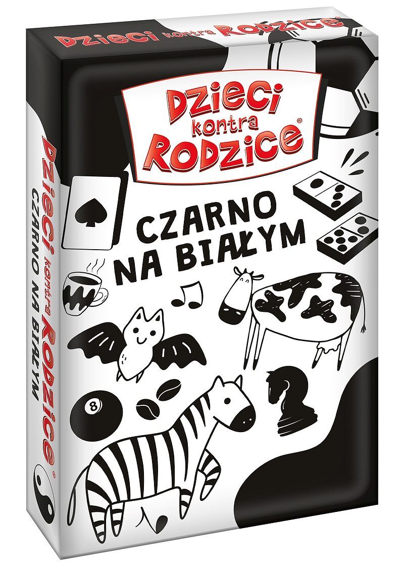 Gra dzieci kontra rodzice czarno na białym