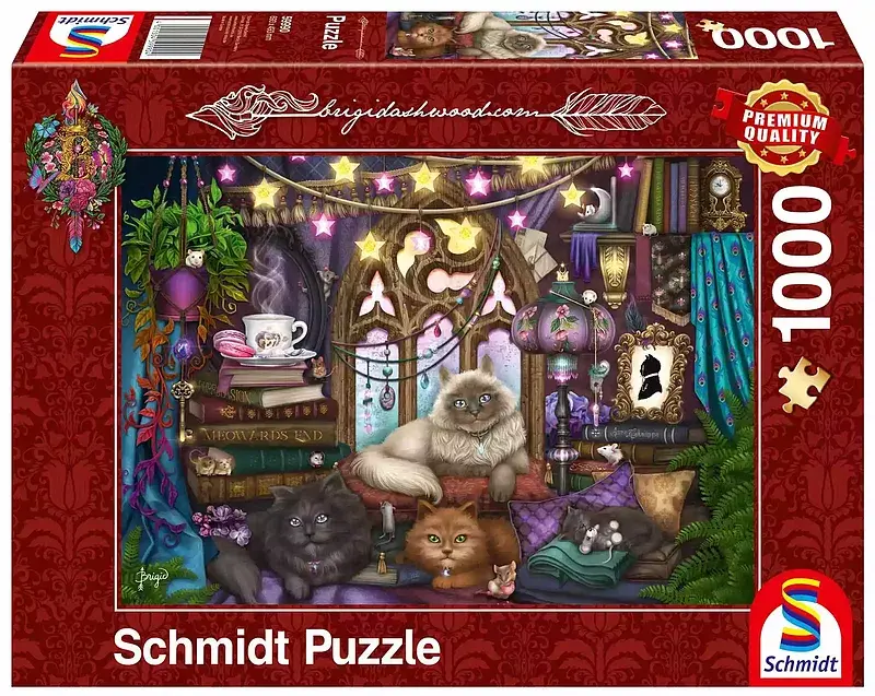 Puzzle 1000 pq brigid ashwood koty herbata i książki 111731