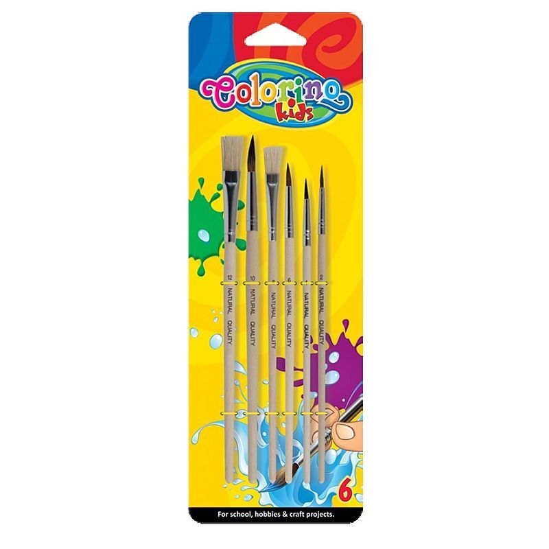 Pędzelki szkolne colorino kids blister 6 sztuk