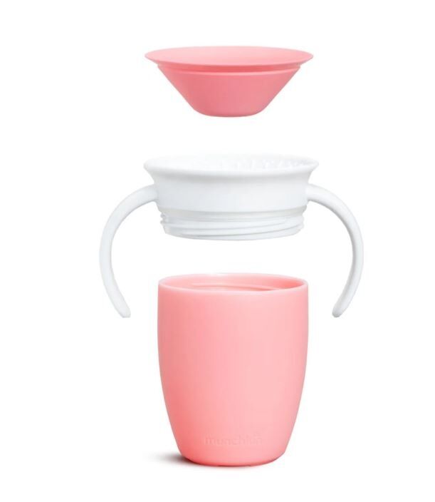 Kubek treningowy z uchwytami Munchkin Miracle 360° 207ml różowy