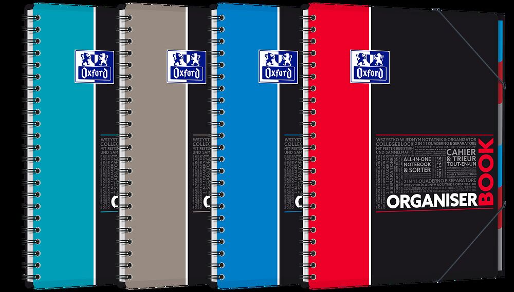 Kołonotatnik A4 80k kratka Oxford student organiserbook 1 szt. mix
