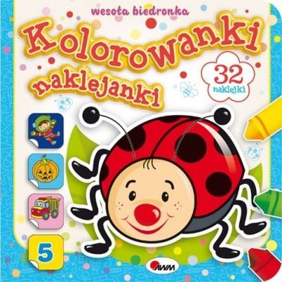Wesoła biedronka kolorowanki naklejanki 5