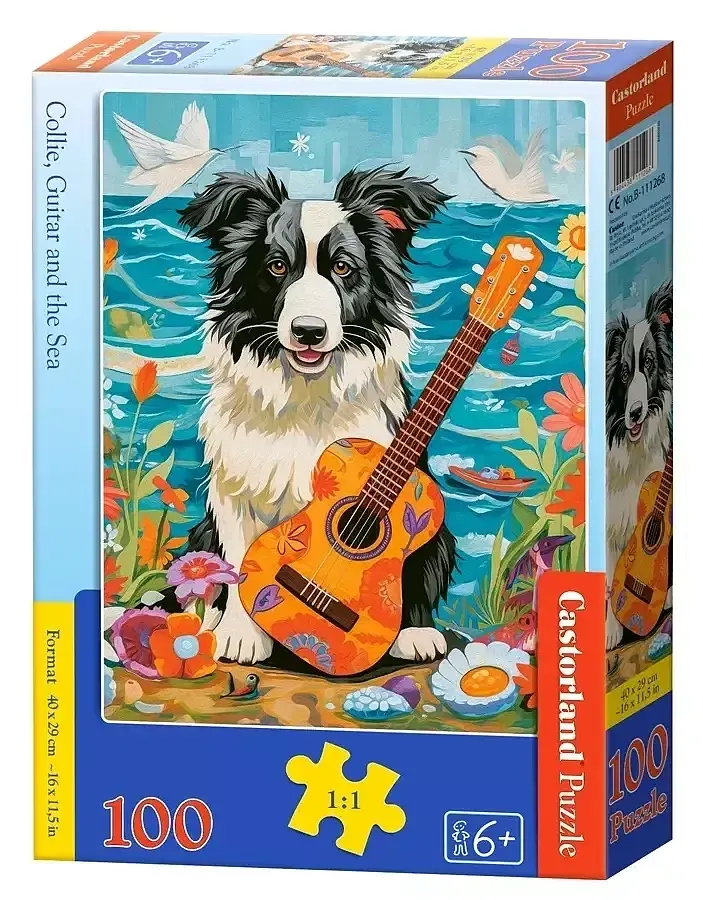 Puzzle 100 collie guitar and the sea b-111268