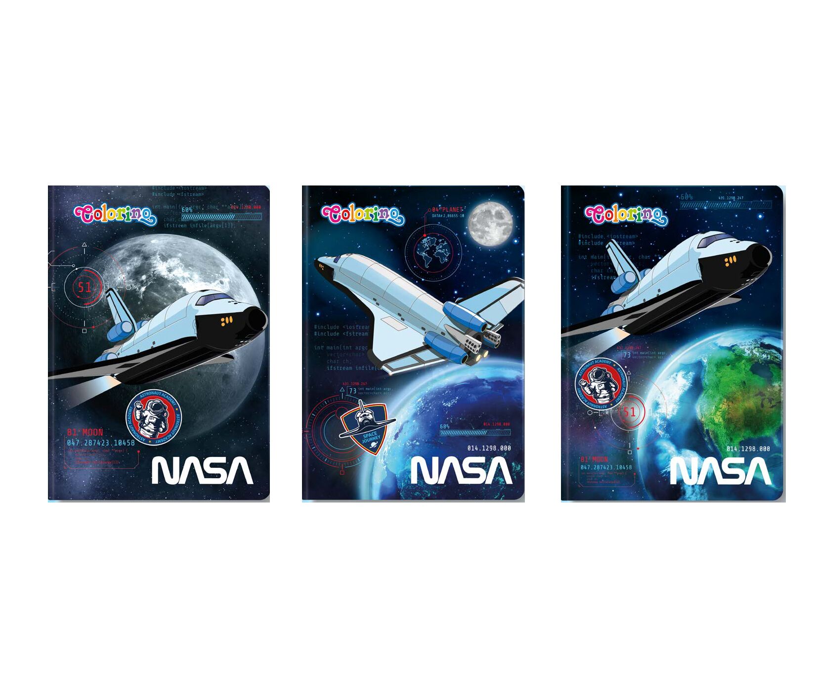 Paczka Zeszyt A5 32k kratka Nasa pakiet 6 szt.