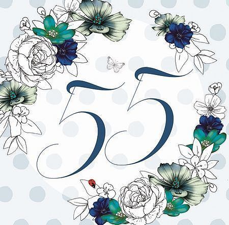 Karnet swarovski kwadrat cl1455_po urodziny 55 kwiaty