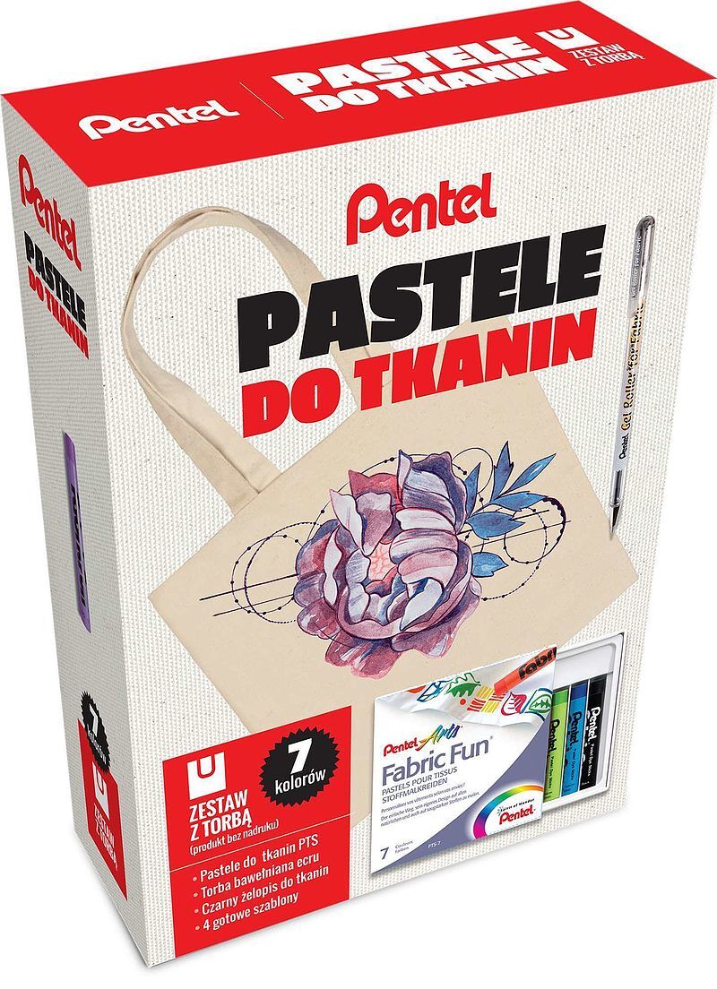 Pastele do tkanin z torbą 7 kolorów