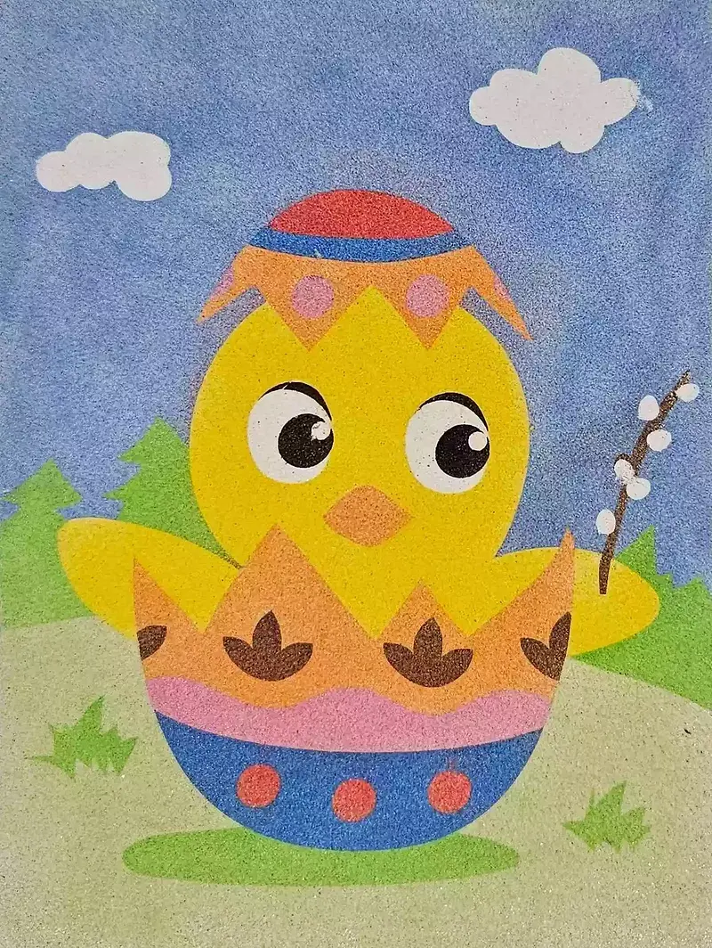 Piaskowe malowanki wielkanoc